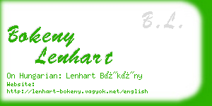 bokeny lenhart business card